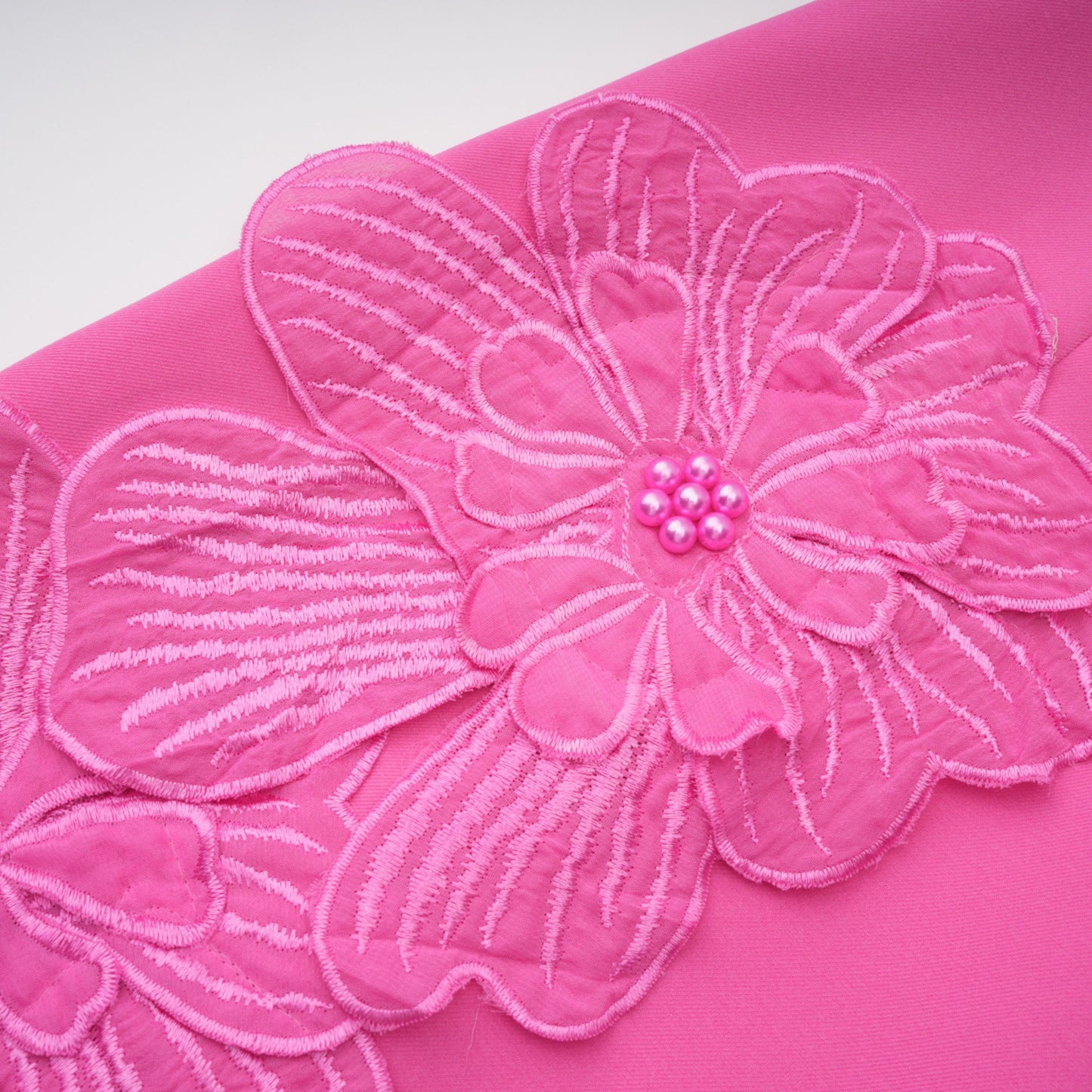 Fleurine Hot Pink Floral Appliqué Mini Dress