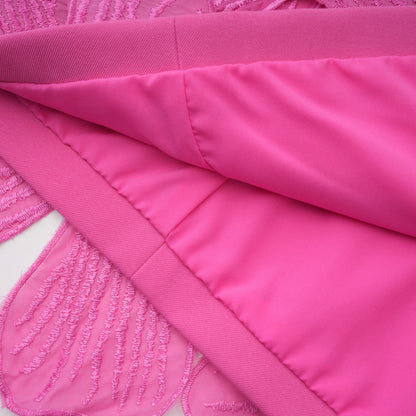 Fleurine Hot Pink Floral Appliqué Mini Dress