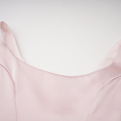 Fiona Pink Satin Square Neck Maxi Dress