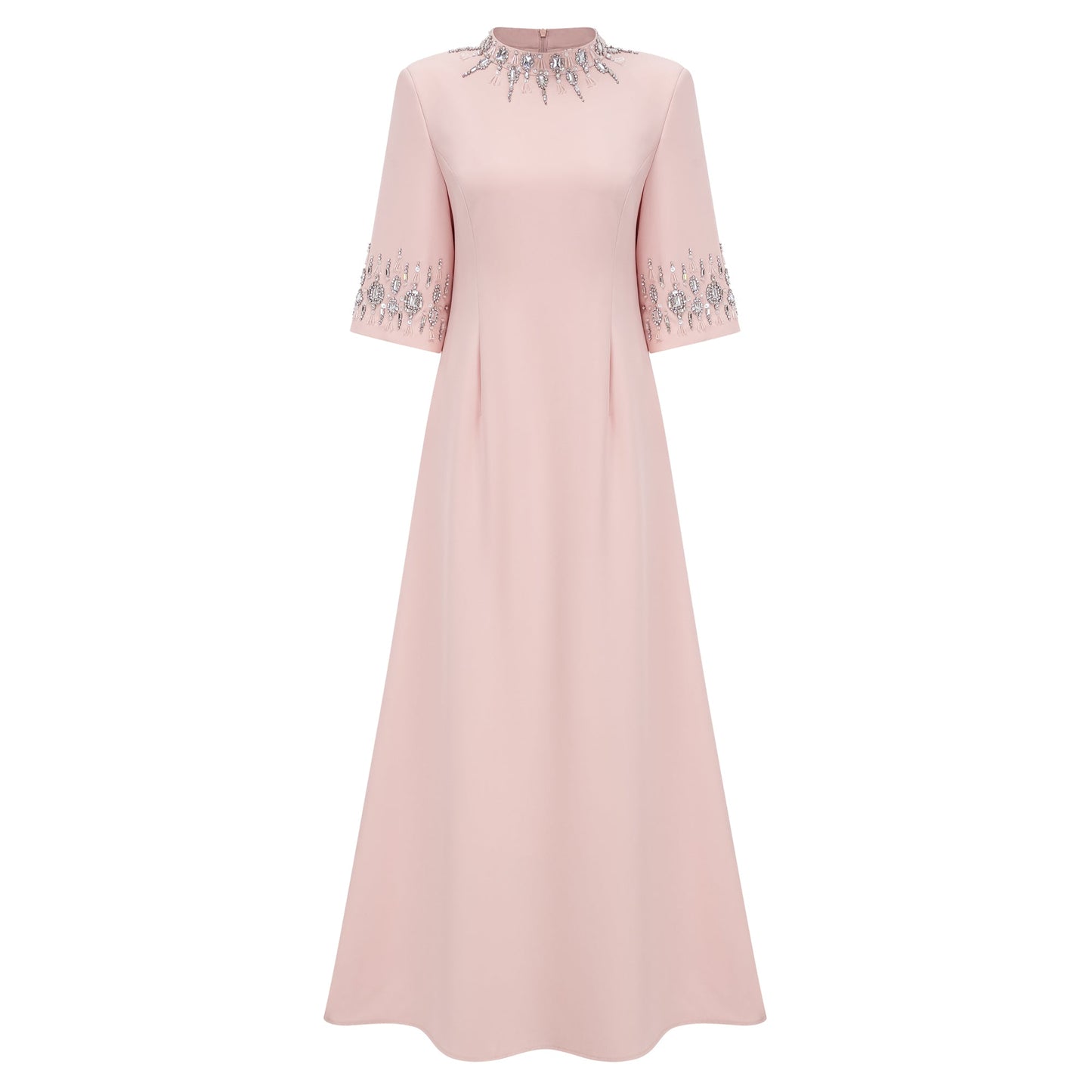 Klaudia Pink Embellished Corset Maxi Dress
