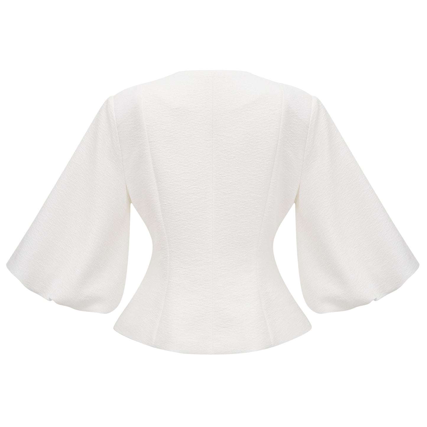 Bérénice White Crystal Embellished Peplum Jacket