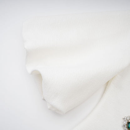 Bérénice White Crystal Embellished Peplum Jacket