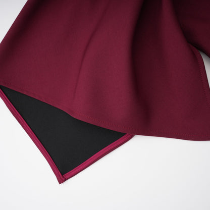 Wren Burgundy Asymmetrical Cape Maxi Dress