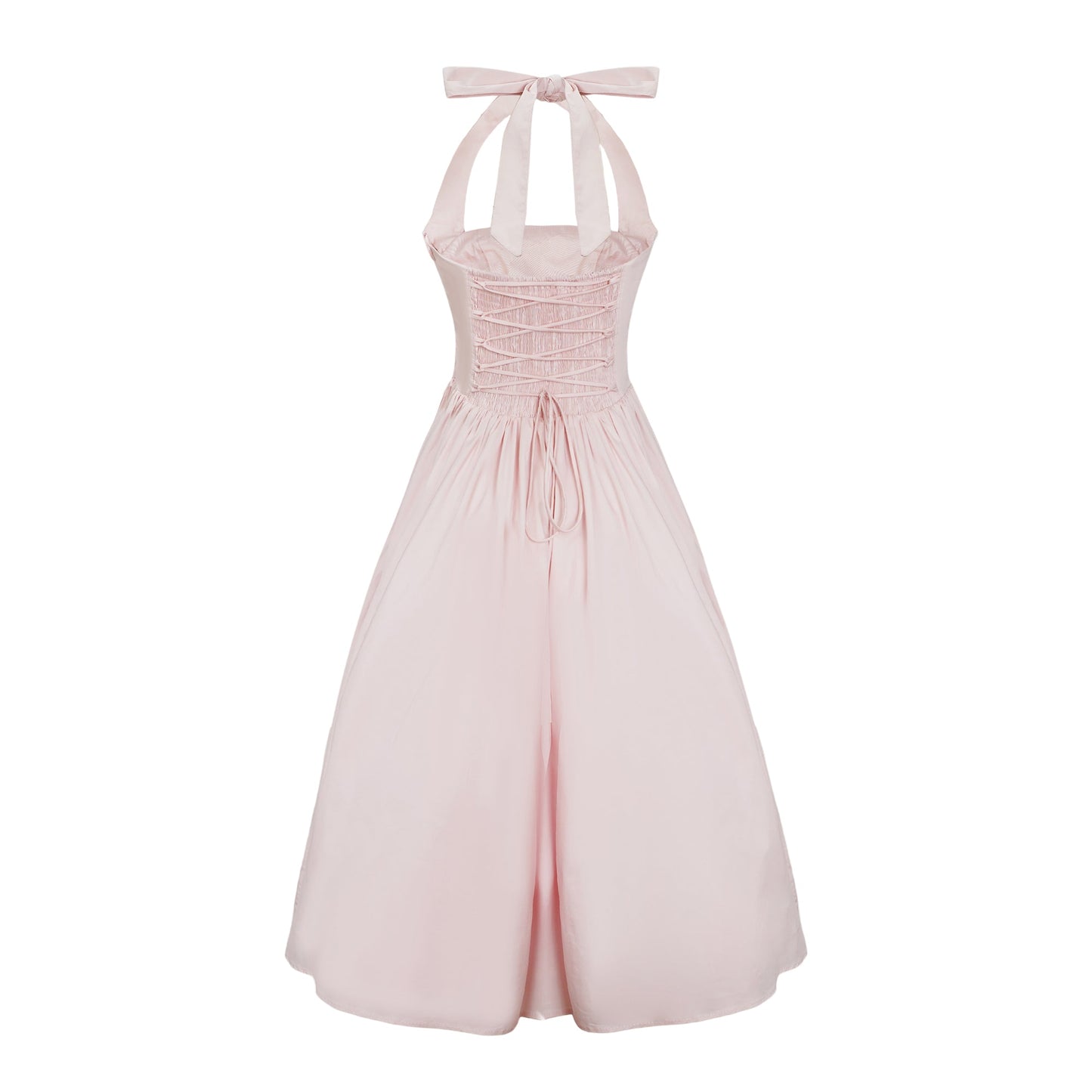 Eponine Pink Layered Flared Hem Midi Dress
