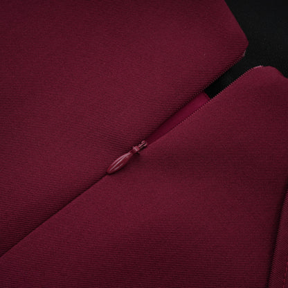 Wren Burgundy Asymmetrical Cape Maxi Dress