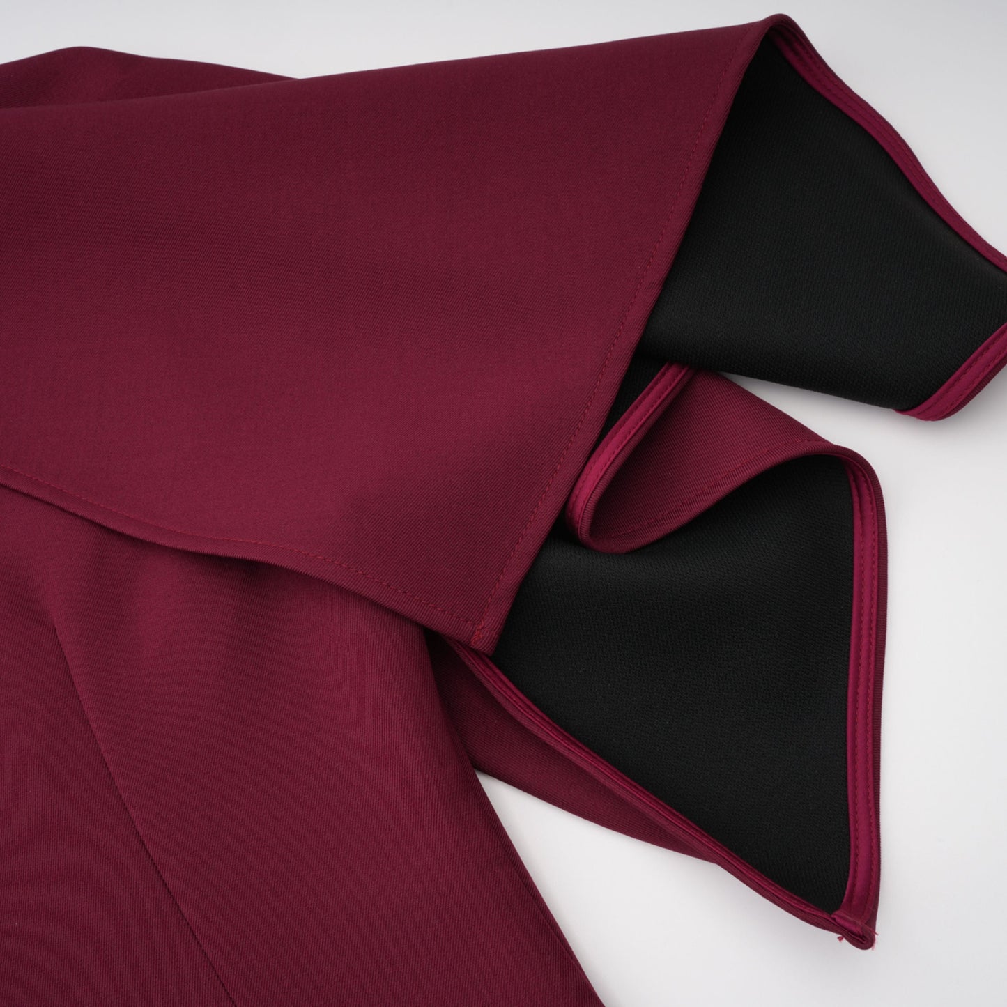 Wren Burgundy Asymmetrical Cape Maxi Dress