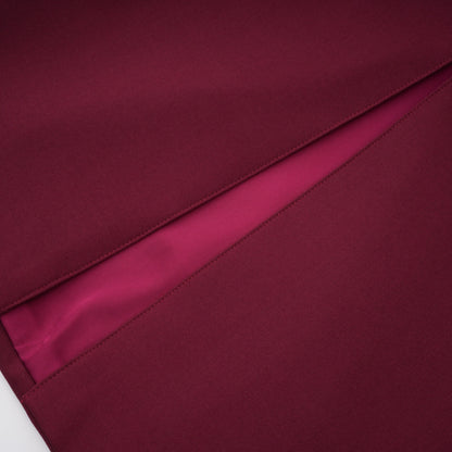 Wren Burgundy Asymmetrical Cape Maxi Dress