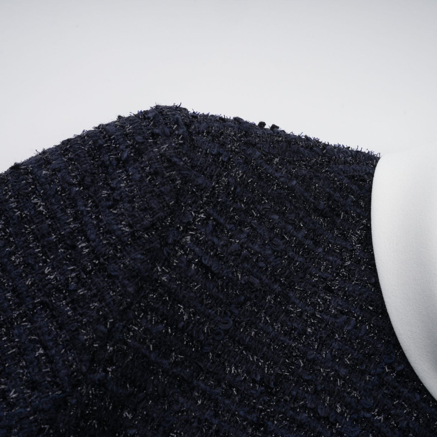 Fiona Navy Blue Embellished Tweed Mini Dress