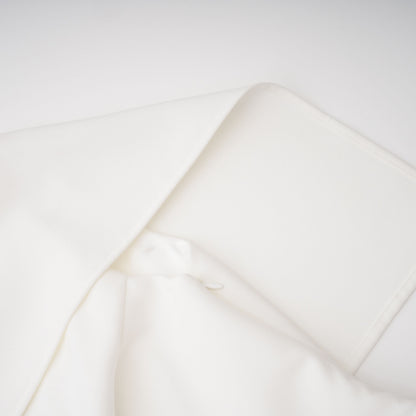 Kare White Asymmetrical Gathered Midi Dress