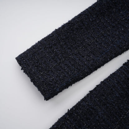 Fiona Navy Blue Embellished Tweed Mini Dress