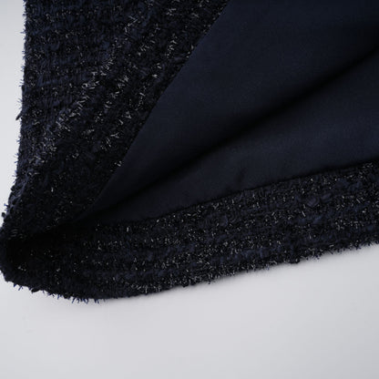 Fiona Navy Blue Embellished Tweed Mini Dress