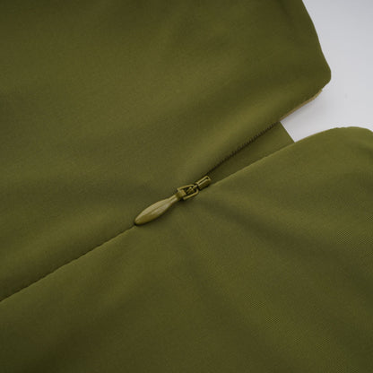 Arlette Green Asymmetrical Ruched Maxi Dress