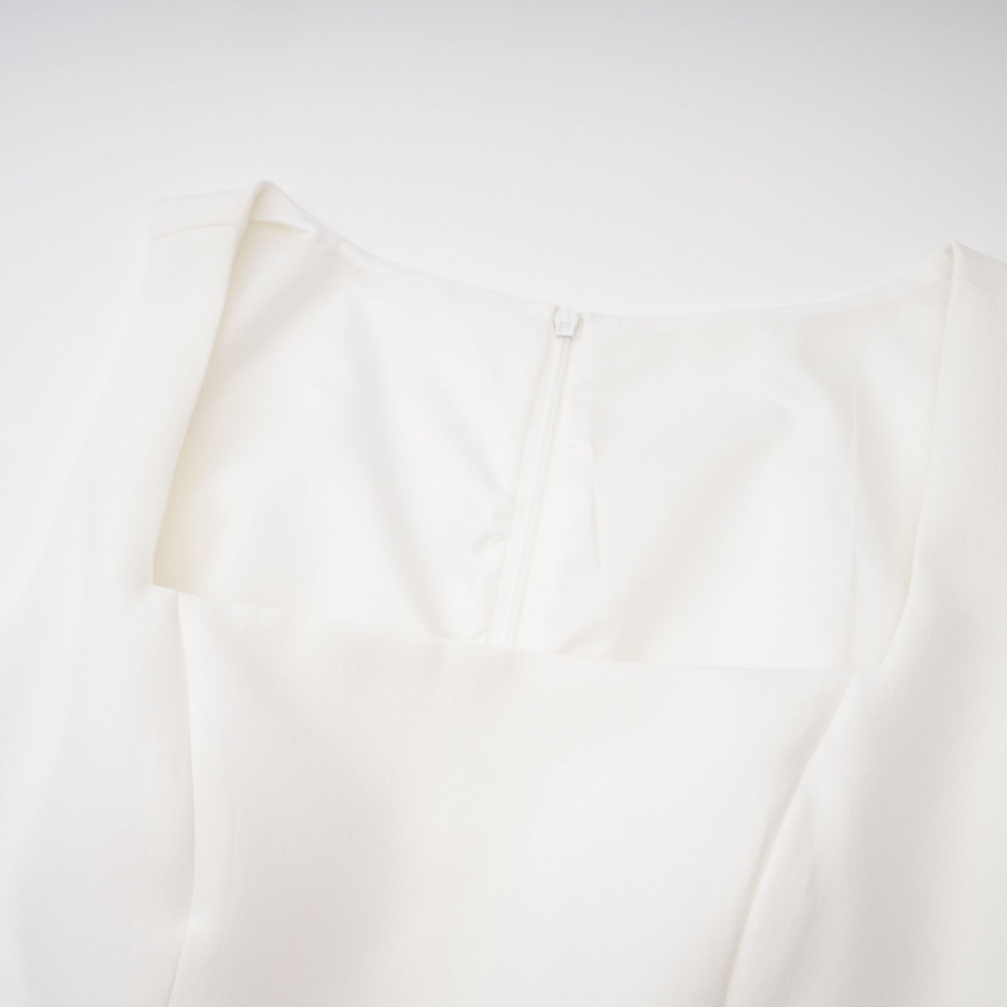 Kristveig White Cape Design Structured Mini Dress