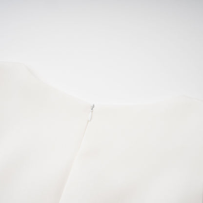Kristveig White Cape Design Structured Mini Dress