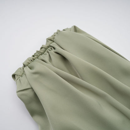 Benedetta Green One Shoulder Satin Maxi Dress