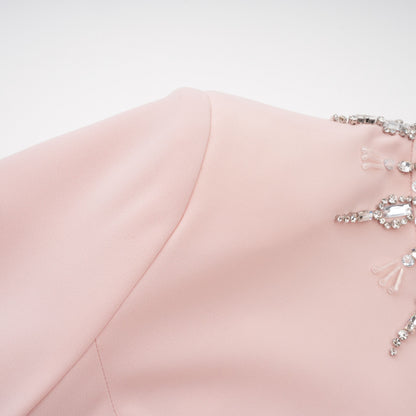 Klaudia Pink Embellished Corset Maxi Dress