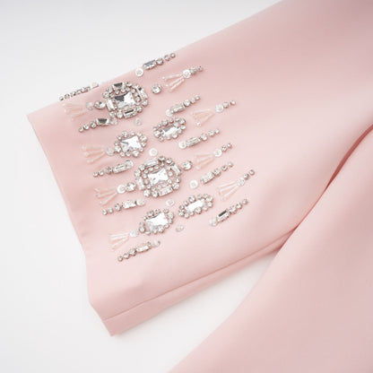 Klaudia Pink Embellished Corset Maxi Dress