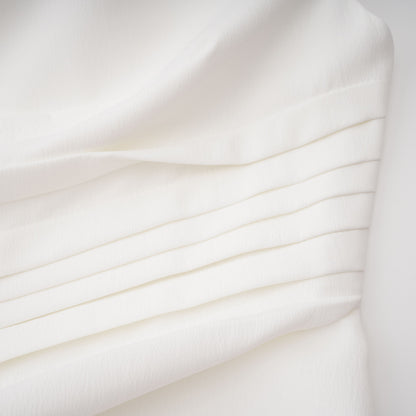 Blossom White One Shoulder Ruched Midi Dress