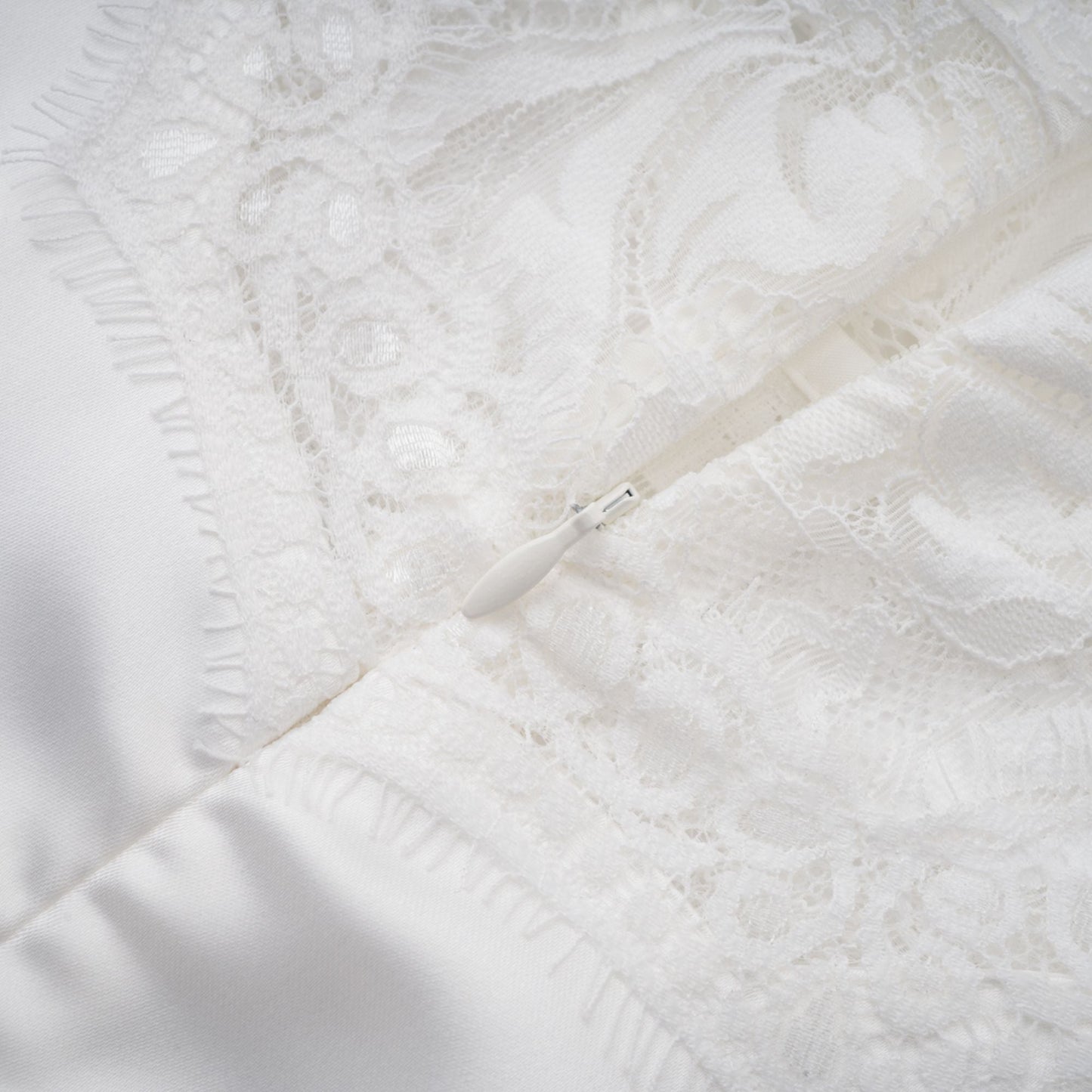 Airelle White Satin Panel Lace Maxi Dress
