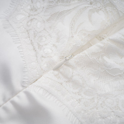 Airelle White Satin Panel Lace Maxi Dress