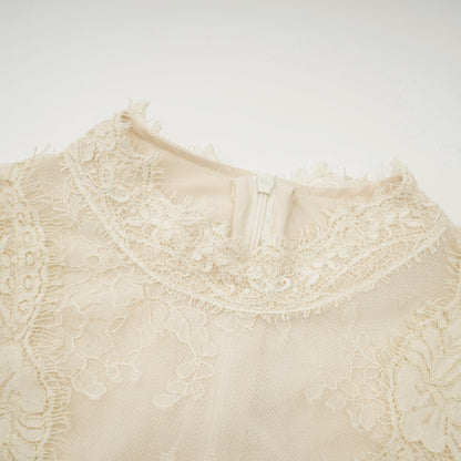 Éliane Polka-Dot Lace-Embroidered Midi Dress