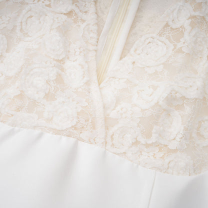Oona White Floral Lace Pencil Midi Dress
