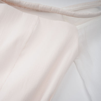 Gelsomina White Gathered Crepe Midi Dress