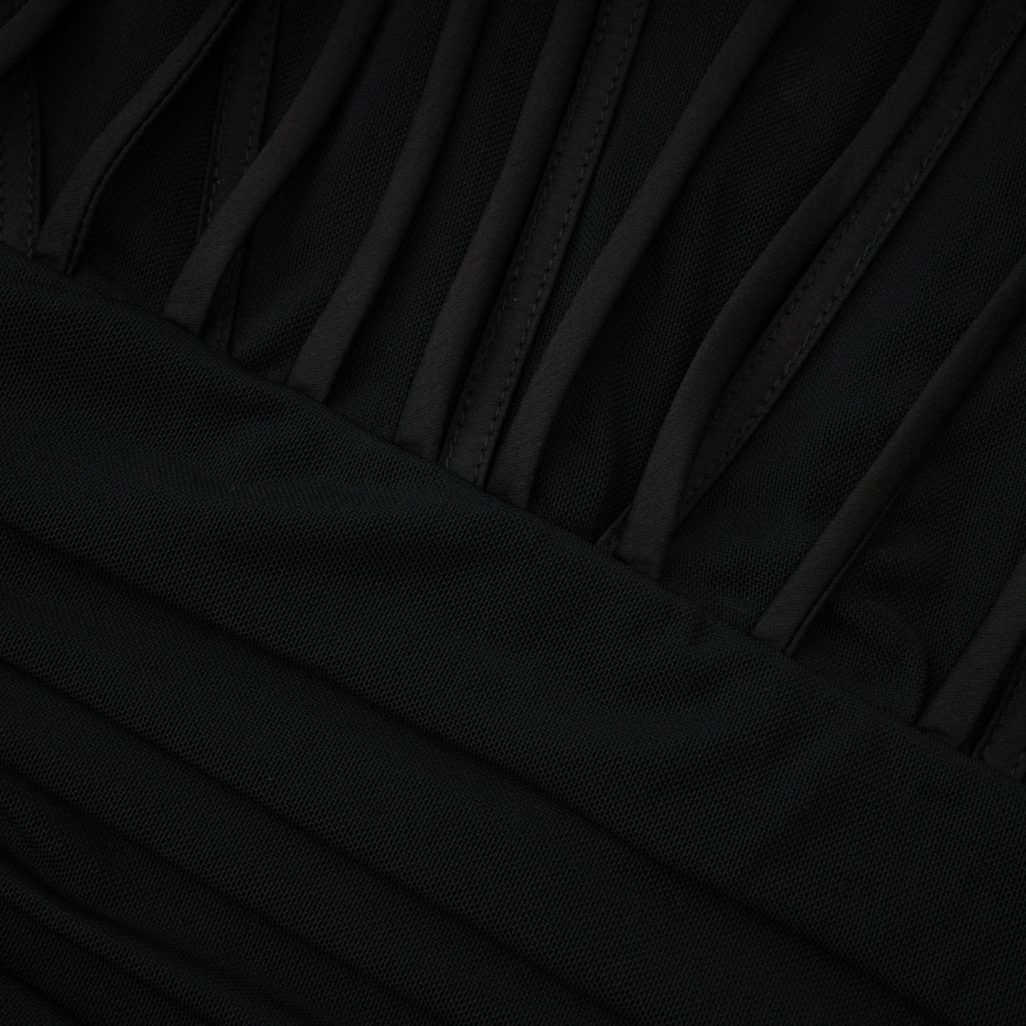 Ivona Black Halterneck Ribbon Design Mini Dress