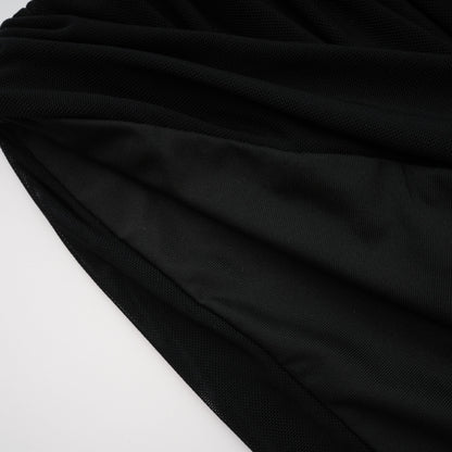 Ivona Black Halterneck Ribbon Design Mini Dress