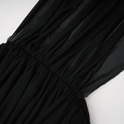 Ivona Black Halterneck Ribbon Design Mini Dress