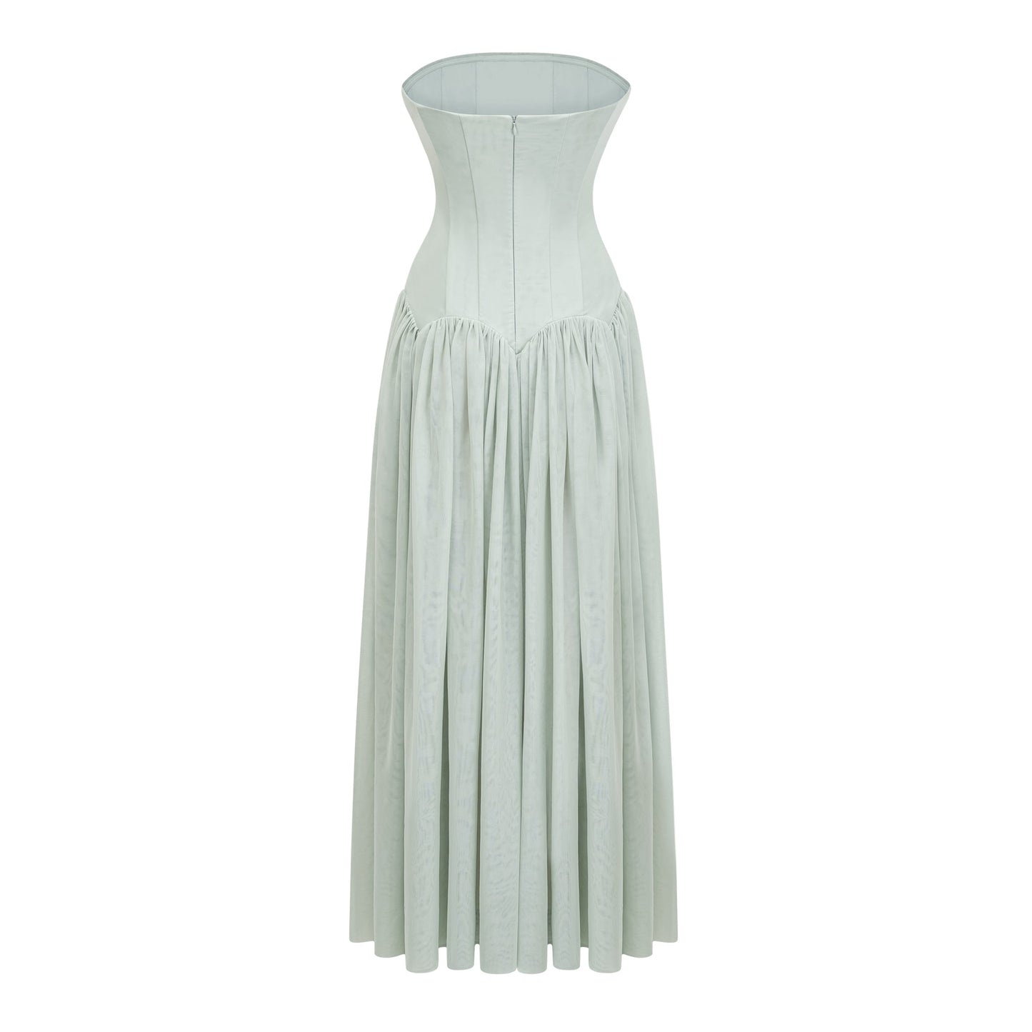 Salome Green Off Shoulder Pleated Maxi Dress