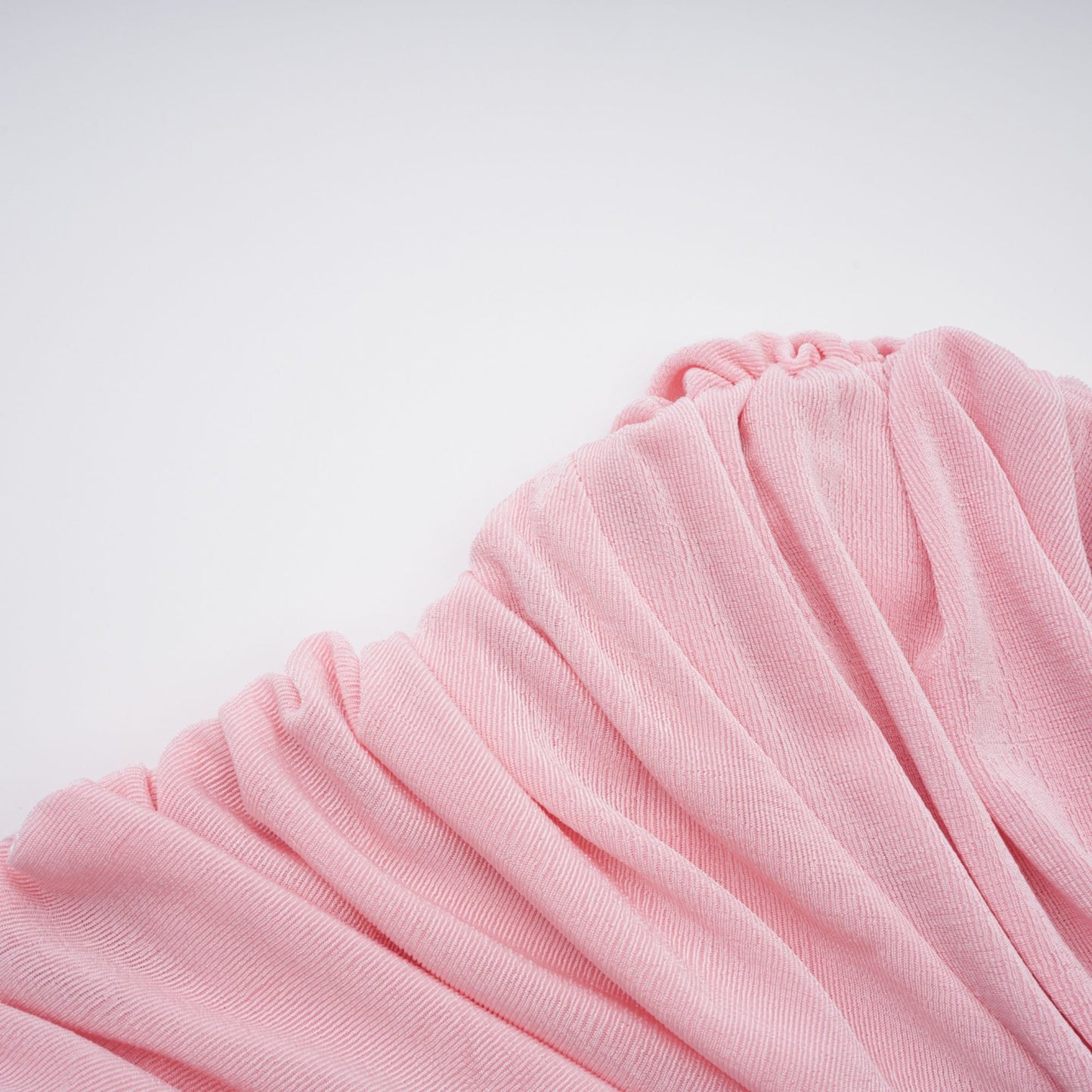 Moderne Pembe Şal Panelli Dantelli Maxi Elbise