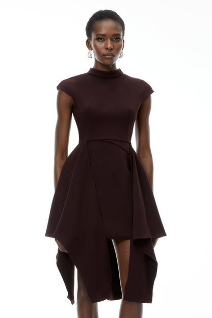 Dakota Brown Mini Dress with Ribbon