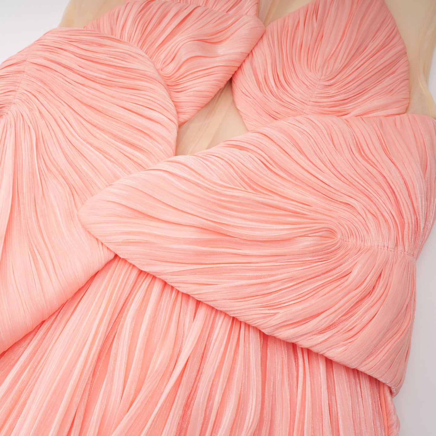 Dalila Pink Backless Asymmetrical Ruched Maxi Dress