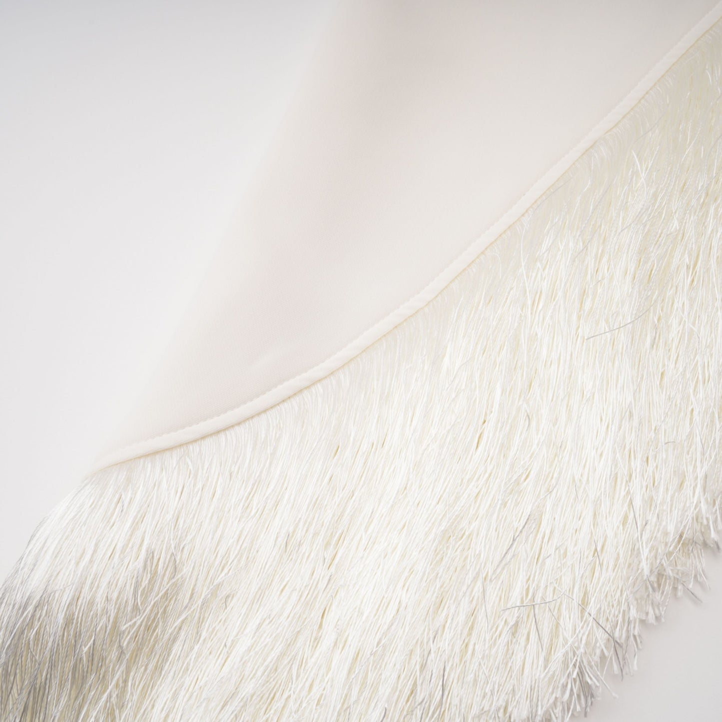 Damla Cream Asymmetrical Maxi Dress with Fringe