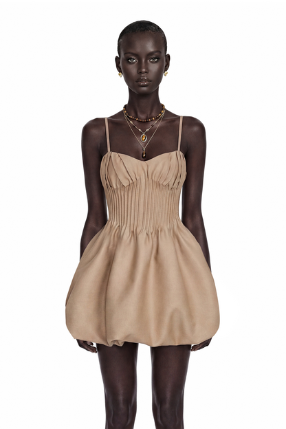 Deborah Champagne Sweetheart Pleated Mini Dress