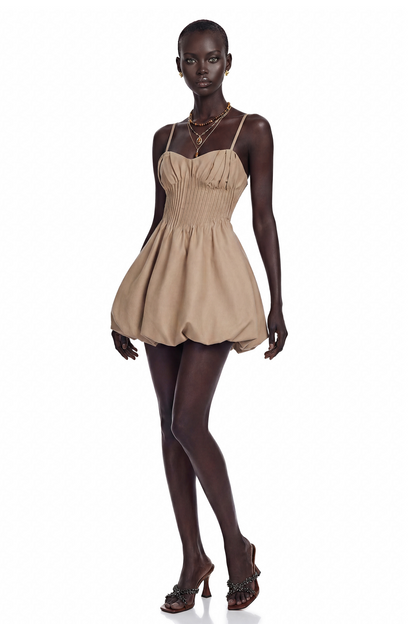 Deborah Champagne Sweetheart Pleated Mini Dress