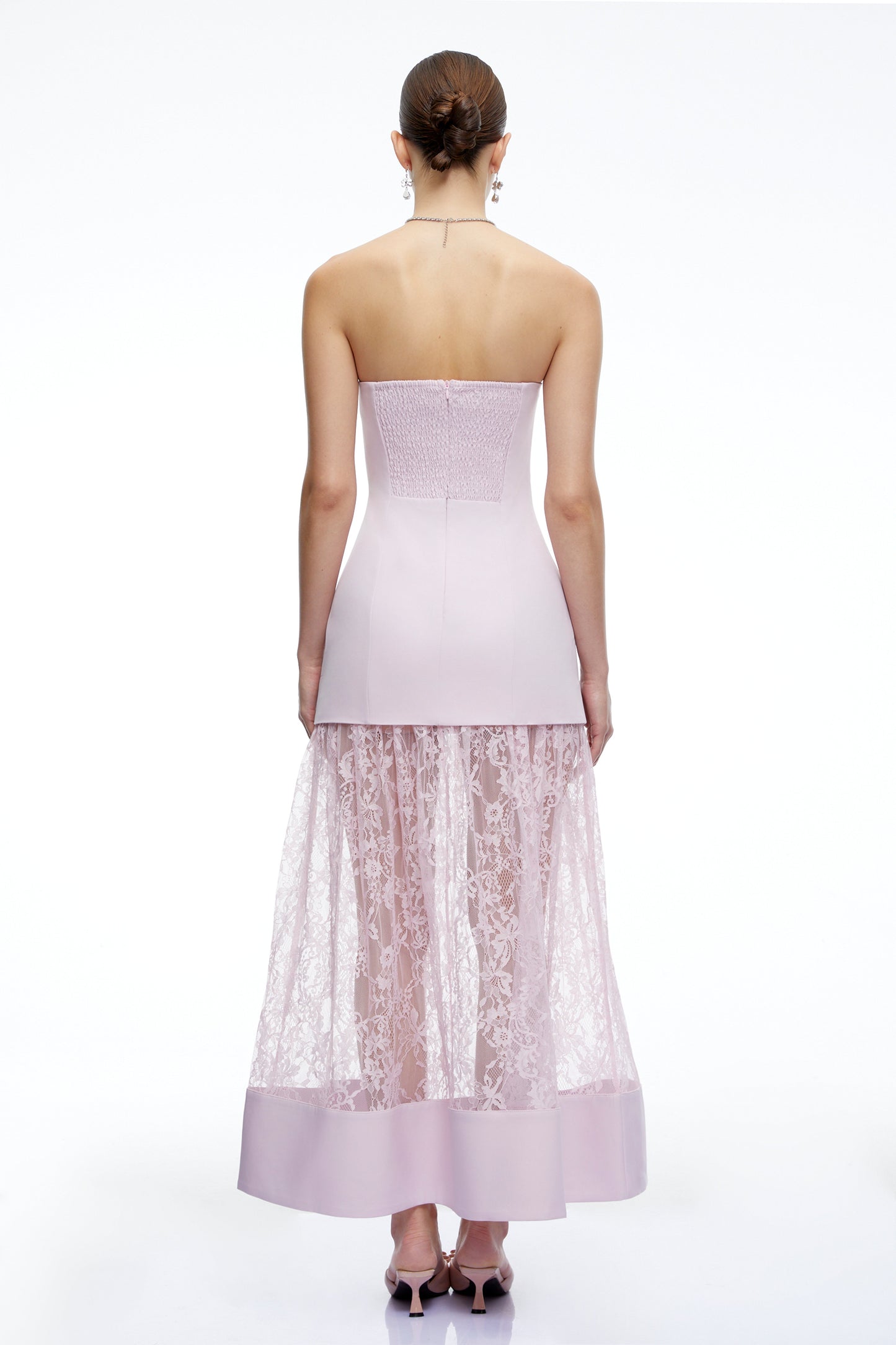 Marta Lila Straplez Sweet Heart Maxi Elbise