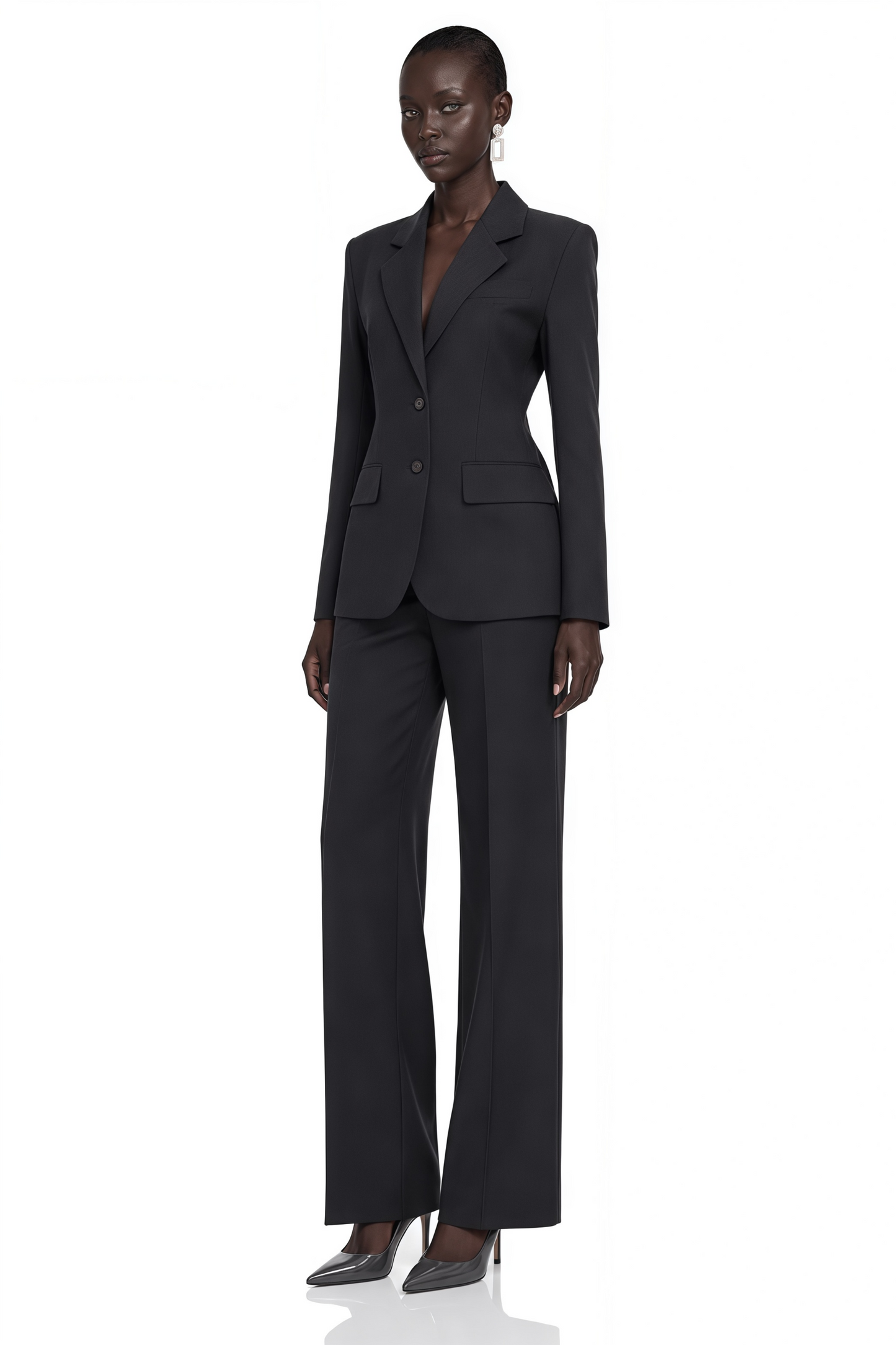 Ehsan Dark Grey Cinched Waist Blazer