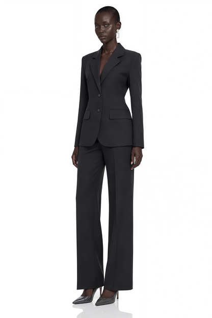 Ehsan Dark Grey Cinched Waist Blazer