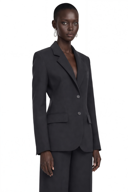 Ehsan Dark Grey Cinched Waist Blazer