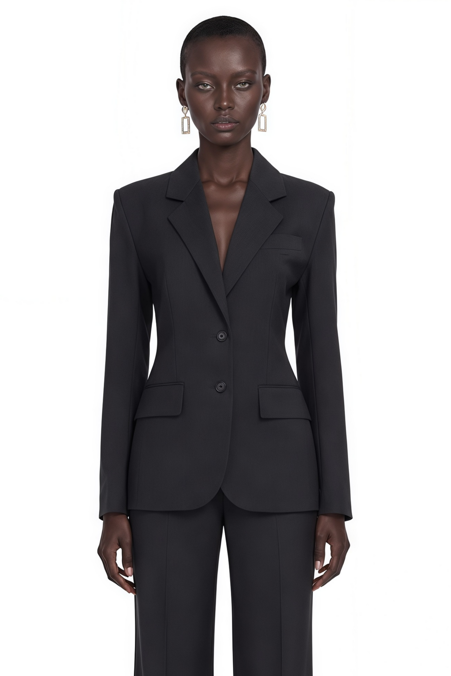 Ehsan Dark Grey Cinched Waist Blazer