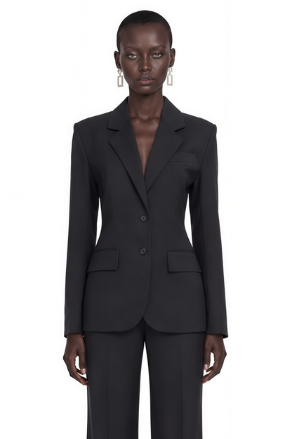 Ehsan Dark Grey Cinched Waist Blazer
