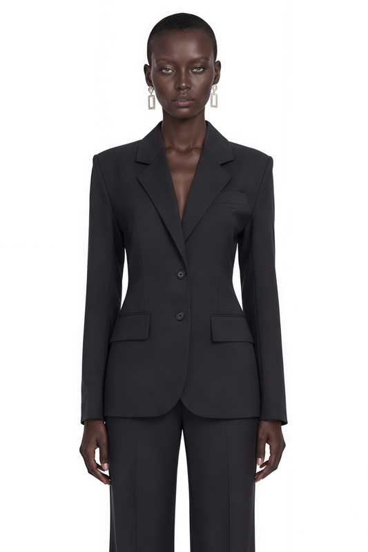 Ehsan Dark Grey Cinched Waist Blazer