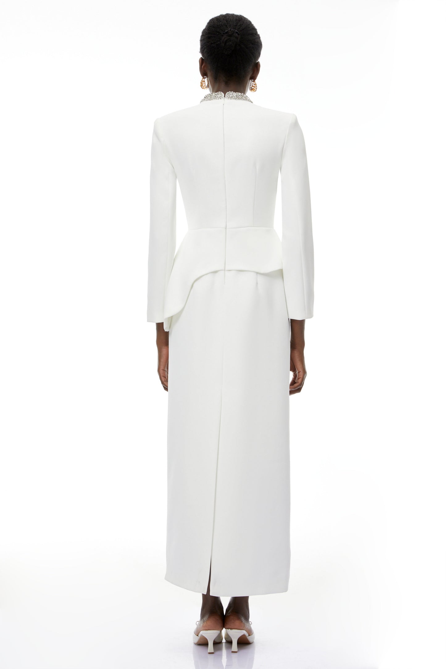 Eleri White Beaded Maxi Dress