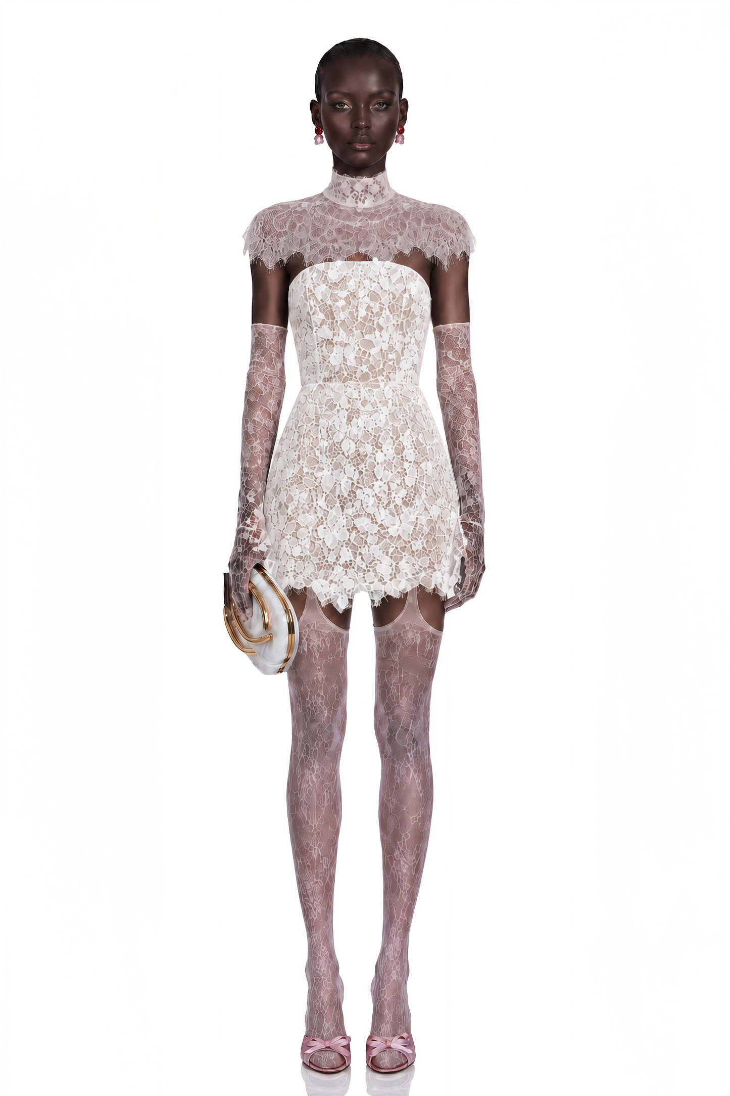 Ella White Off Shoulder Floral Lace Mini Dress
