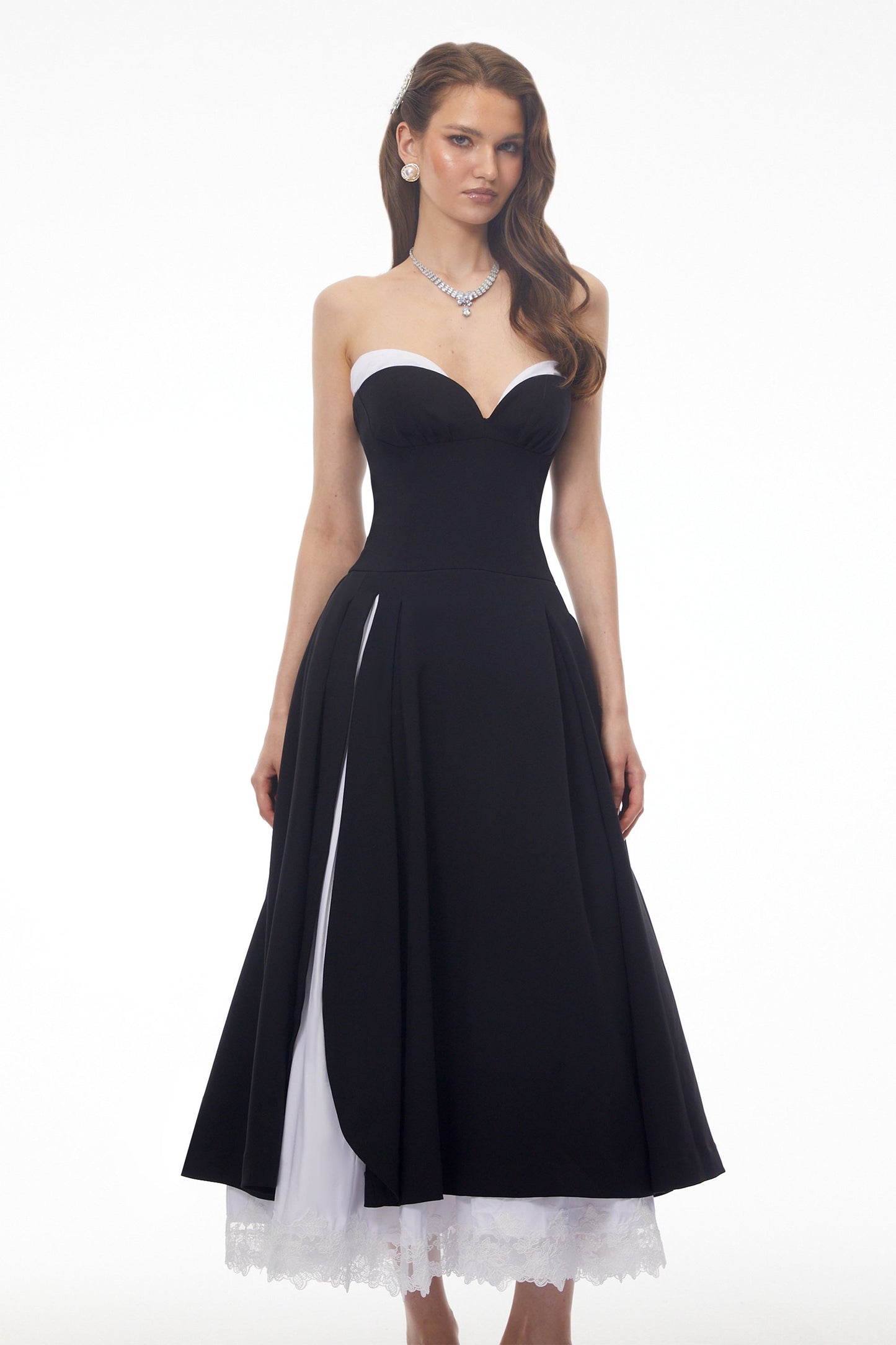 Ethel Black Strapless Sweetheart Maxi Dress