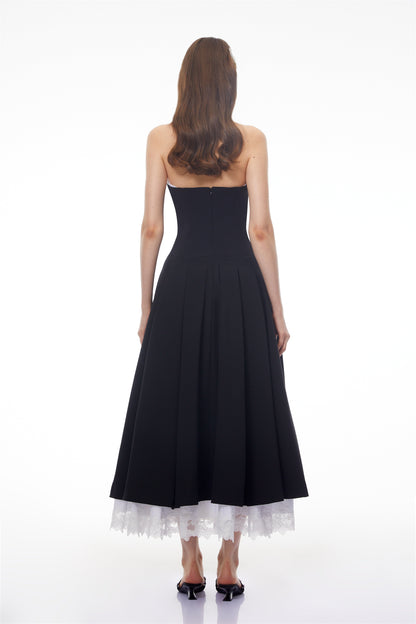 Ethel Black Strapless Sweetheart Maxi Dress