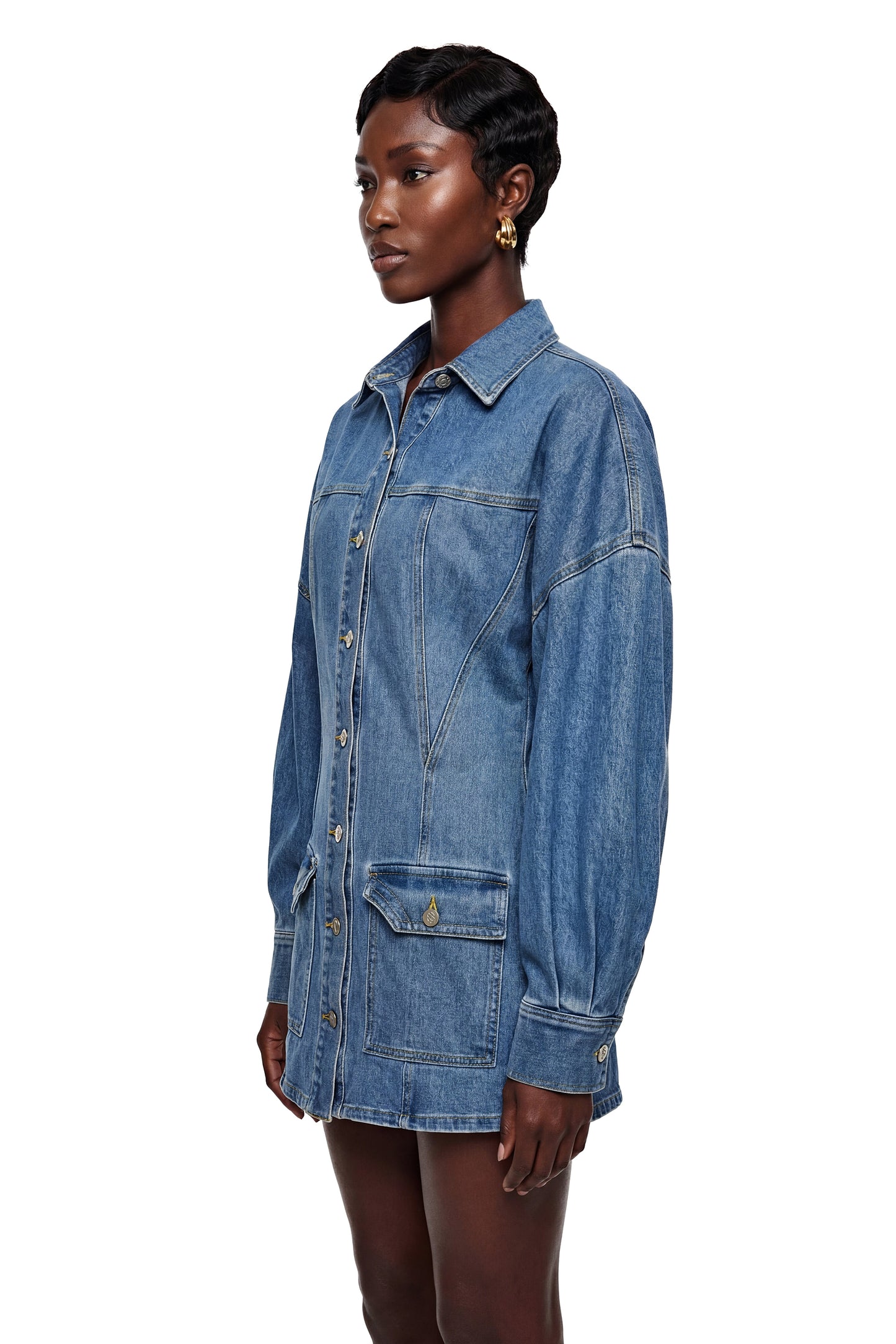 Eurydice Blue Button Down Denim Jacket