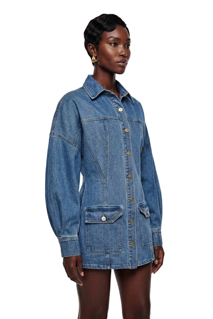 Eurydice Blue Button Down Denim Jacket